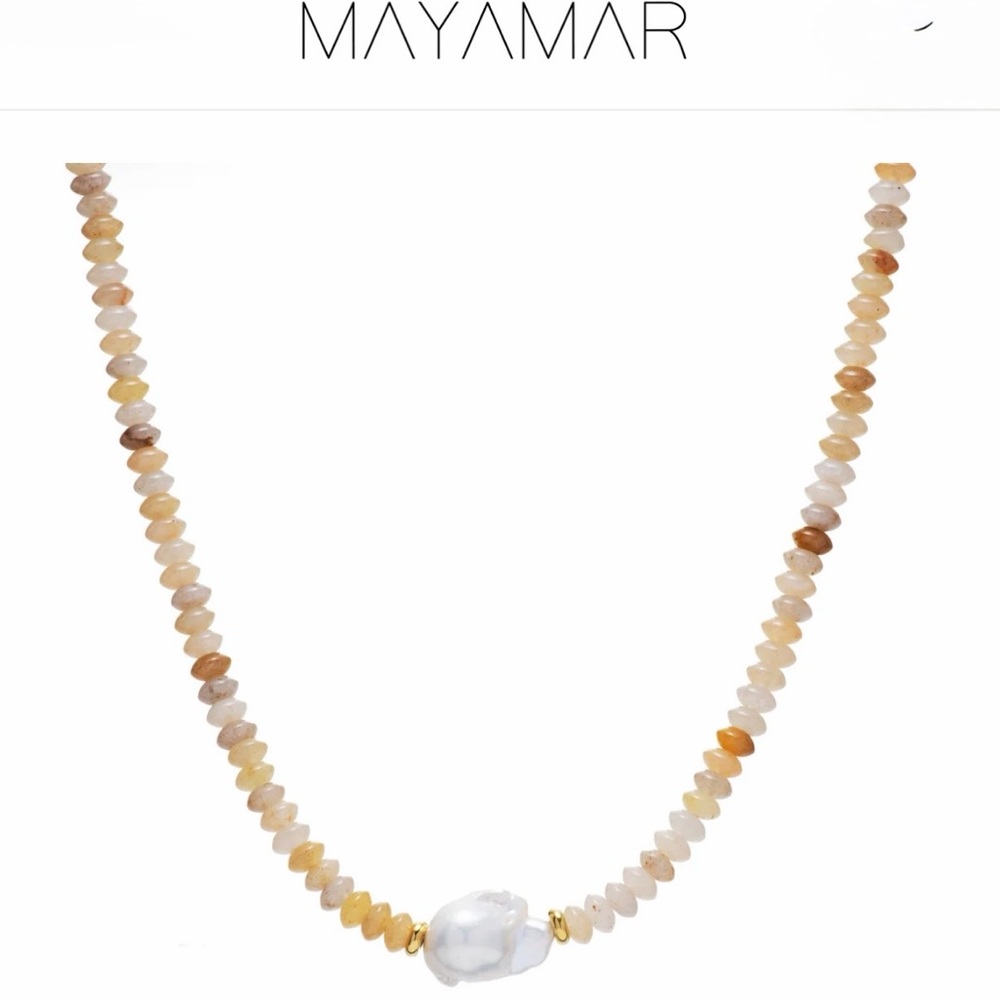 New! Topaz Beaded Baroque Pearl Necklace by: Mayamar